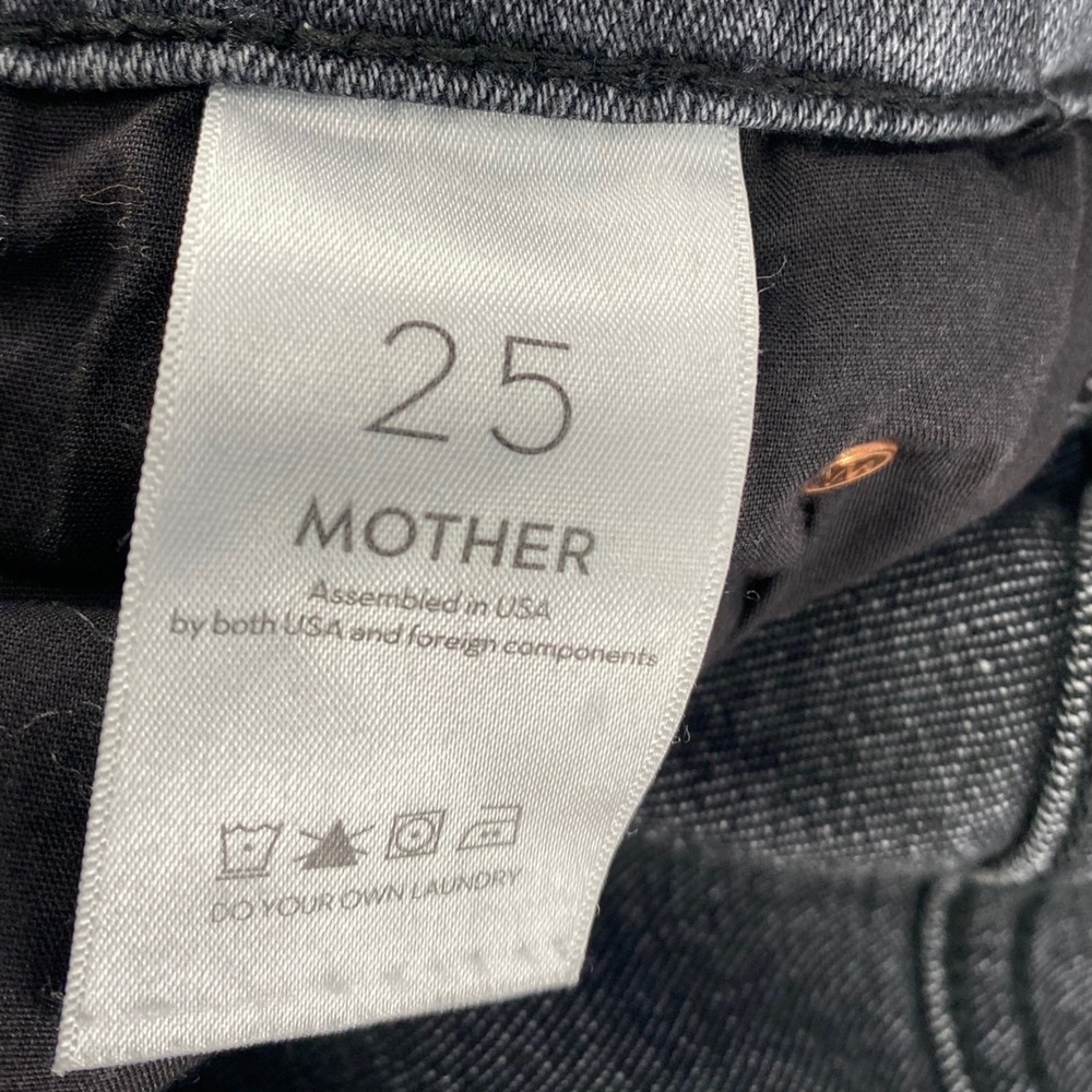 Mother The Pixie Dazzler Ankle Fray Digging Up‎ Dirt Grey High Rise Jeans 25 - Picture 9 of 14